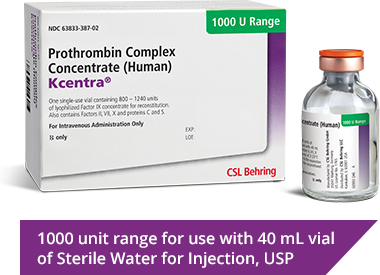 1000 unit Kcentra vial